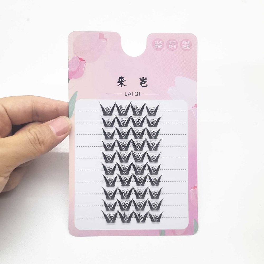 Brushed plastic folding box, black gold loli false eyelashes 10-12mm