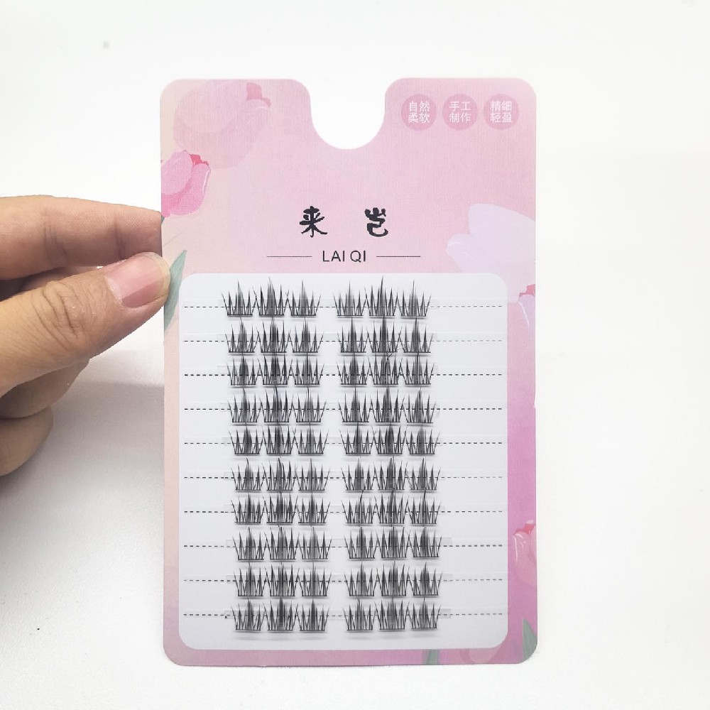 Brushed glue folding box with flame fringe false eyelashes